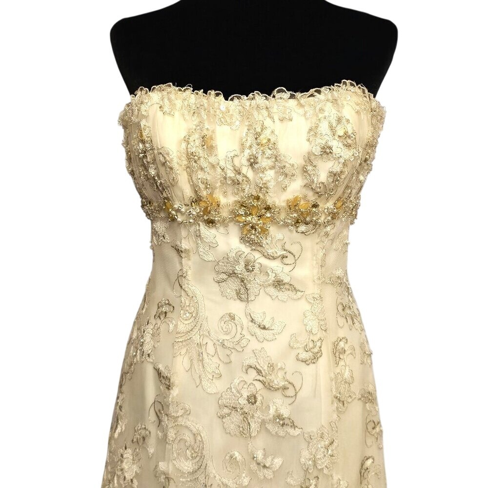 Anjolique Ivory Strapless Wedding Dress‎ 8